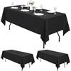 Pesonlook 2 Pezzi Tovaglia Rettangolare Nera 153×260cm in Poliestere, Tovaglie Bianche per Tavolo Impermeabile e Antimacchia, Lavabile, Tovaglia Rettangolare per Volume per Buffet di Feste di Nozze