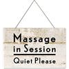 Biopracess Cartello in metallo con scritta Massage In Session, Quiet Please (lingua italiana non garantita)