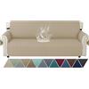 Ystyle Copridivano 4 Posti Con Braccioli Universale, Beige | Copri Divano Antigraffio Gatto Con Tasche Laterali, Sofa Cover Antiscivolo Lavabile per Animali, Copridivani Mobili Protector