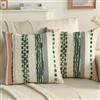 Ystyle Chenille Federe Cuscini Divano 50x50 2 Pezzi, Federa Cuscino Decorativa a Strisce con Texture Trapuntata Soffice, Boho Copricuscino Divano per Divano Soggiorno Camera, Verde Scuro