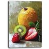 Printerland Quadro su Tela Cucina Frutta Astratta Stile Moderno - Decorazione Murale Design Contemporaneo Stampa Artistica su Canvas per Sala Pranzo Soggiorno (3, 30x40 cm, Canvas intelaiato)