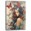 Printerland Quadro Moderno Bellezza Donna con Farfalle Quadri moderni soggiorno da Parete XXL grande Stampa su tela Canvas Decorazione Murale muro Arredo Camera da letto Cucina (11, 30x40 cm)