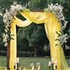 YNNHUDEEP Tessuto in tulle morbido, 5 m x 160 cm, da cucire, tessuto decorativo, drappeggio, tessuto al metro, per archi di nozze, decorazione a mani libere, cerimonie, feste, velo, nero, giallo uovo