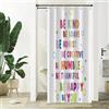 Xiaoterna Tenda da doccia bianca Acquerello Frasi di motto interessanti Tenda da bagno Personaggio colorato cerchio bolla modello resistente alla muffa tende da doccia lavabili 90x180cm