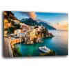 Printerland Quadro Moderno soggiorno MARE Liguria PAESAGGIO Quadri moderni da Parete XXL grande Stampa su tela Canvas Decorazione Murale muro Arredo Camera da letto Cucina (70x100 cm, Liguria 2)