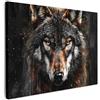 MuchoWow© Stampa Su Tela Decorazioni Pareti Canvas Grandi Dimensioni Quadri | 70x50 cm - Con Cornice Moderni Quadro Soggiorno Foto Camera Da Letto Muro Animali - Lupo - Ritratto - Marrone - Nero
