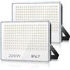 TASINUO Faretto LED da Esterno 200W 20000LM Faro LED Esterno 2 Pezzi | 6500K Bianca Fredda Faretti LED, Applique da Esterno Impermeabile IP67 Luci da Esterno per Giardino Terrazza Garage Cortile