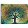 Printerland Quadro Moderno soggiorno ALBERO della VITA Verde Astratto Quadri moderni da Parete XXL grande Stampa su tela Canvas Decorazione Murale muro Arredo Camera da letto Salone (12, 30x40 cm)