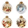 Generic 4 decorazioni natalizie incandescenti, diorama natalizio in miniatura, con | Ornamento a sfera con luce a LED con scena invernale 3D per albero di Natale, caminetto, decorazione per mensole e regali di