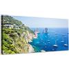 Generico Panorama di Capri con Faraglioni - Quadro stampa su tela con telaio in legno - 80x40 cm
