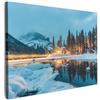 MuchoWow© Quadro Moderno Soggiorno Decorazioni Da Parete Quadri Su Tela Da | 40x30 cm - Salotto Grandi Foto Con Cornice Stampe Su Tela Camera Da Letto Paesaggio invernale - Natura - Casa - Montagne
