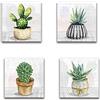 Lupia - Set di 4 Quadri Moderni su Carta Telata, Canvas NATURA 16x16 cm, Stampe Vivide con piante Naturali, Decorazione per Cucina, Soggiorno, Ufficio, Pronti da Appendere, Realizzato in Italia