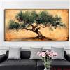 LZJAGXX Dipinto su tela con albero di ulivo antico, quadro da parete, stampa botanica, poster, grande opera d'arte, arredamento per la casa, soggiorno, 60x120 cm, senza cornice.