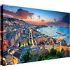 Wallazz Quadro su Tela Campania - Quadri Moderni Soggiorno - Napoli, Salerno, Caserta, Amalfi, Sorrento, Capri - Stampa su Tela - Quadro Moderno Soggiorno 50x100cm