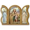 F.LLI BONELLA Fratelli Bonella | Trittico devozionale in legno di San Giuseppe 6x9cm | Made in Italy