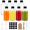 Mispudin 8 Pezzi Bottigliette di Vetro Piccole, Mini Bottiglie Vetro 100ml, Riutilizzabile Bottigliette per Liquori, Bottiglie Ginger Shot con Imbuto, Etichetta, per Zenzero, Liquore, Bevande