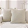 CYCMACO 2 Pezzi Federe Cuscini In Finto Lino 40x40, Fodere Per Cuscini Divano Decorativo, Copricuscini Divano Con Cerniera Invisibile, Moderni, Comodo Robusto, Per Soggiorno Camera, Beige