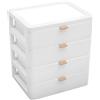 Linanty Cassettiera con 4 cassetti, 26 x 20 x 29 cm, per ufficio e cosmetici | Organizer da scrivania con bordi arrotondati, design salvaspazio, per casa, ufficio, camera da letto e bagno