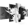 Runa Art Murali Da Parete Latte E Caffè 5 Pezzi Quadro Tela Non Tessuta Decorazione Soggiorno Figure Nero Bianca 005052c