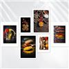AREDE Set di 6 Stampe da Parete Quadri Moderni Decorazioni da Muro per Casa Soggiorno Camera da Letto e Cucina ''Spezie Oscure''| 4 x A3 (30x42cm) + 2 x A4 (21x30cm) | senza Cornici