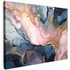 MuchoWow© Quadri Moderni Soggiorno Poster Da Parete Decorazioni Muro | 70x50 cm - Salotto Quadro Grande Foto Con Cornice Stampe Su Tela Camera Da Letto Cucina AstrattiMarmo - Rosa - Blu