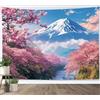 LB Arazzo Rosa Floreale Arazzo da Parete Albero ciliegio in fiore montagna giapponese Telo da Parete Paesaggio naturale Arte Muraria per Soggiorno Camera da Letto Dormitorio Decorazione,200x150cm