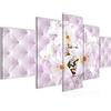 Runa Art Fiori Gigli Murali Tela Non Tessuta 5 Pezzi Astratto Pink Viola Camera Da Letto Corridoio 030453b