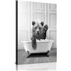 WADBTP Immagini di Manzo delle Highlands in Bianco e Nero per Bagno, Camera da Letto, Soggiorno - Quadri Senza Cornice (1 pezzo-DW4, 1 pezzo-40x60cm)