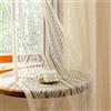 MYSKY HOME Tenda in pizzo con motivo floreale, beige, trasparente, tasca | Set di 2 tende, 225 x 140 cm (altezza x larghezza), in pizzo, ricamate, stile rustico, moderne, per soggiorno