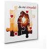 ConKrea - Quadro Personalizzato "Tu mi Completi" 20x20 cm - Tema Puzzle d'Amore con Foto - Regalo Personalizzato per Lui o Lei