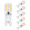 Aiwerttes Lampadina LED G9, 3W, 14x2835 SMD, Risparmio Energetico, Equivalente a 30W Alogena, Luce Blanca Cálida 3000K, 300lumen, 360° Angolo di fascio di luce, AC 220-240V, Non Dimmerabile, Confezione da 6