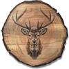 DARO Design - Quadro da parete Cervo Dimensioni 20 cm - Stampa artistica pronta da appendere - Decorazione murale tema caccia, natura, animali