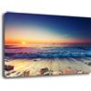 Printerland Quadri Moderni PAESAGGIO MARE Tramonto Marino Sole Quadro moderno da Parete XXL grande Stampa su tela Canvas Decorazione Murale muro Soggiorno Arredo Camera da letto Cucina (70x100 cm, 7)