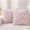 Ystyle 2 Pezzi Federe Cuscini Divano 50x50 in Velluto, Fodere Cuscini con Pieghe Tridimensionali e Cerniera a Cuore, Copricuscini Decorativo per Divano Soggiorno Camera da Letto, Rosa Pesca