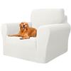 YSTELLAA Copridivano 1 Posto Con Braccioli, Copridivani per Divani Elasticizzato e Lavabili, Copri Divano Antigraffio per Cani e Domestici (Bianco, Divano Larghezza 81cm-120cm)