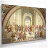 CheQuadro! Scuola di atene Raffaello, quadro grande stampa su tela di alta qualità, fine art, intelaiato pronto da appendere bsa34-40x30 cm