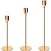 Amzeeniu Candelabro Set di 3 Oro Portacandele di Diverse Dimensioni23/28/33 cm per Candele Coniche da 2.2cm,Candeliere da Tavolo Ornamento Decorazioni per Matrimoni,Compleanni,Natale,Halloween Regalo
