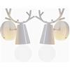 STOEX 2pcs Applique Ferro Cervo Antler Ø10cm Lampade da Parete Retrò Design Creativo Regolabile Moderno Illuminazione Notturna in Metallo Letto per Bambini Studio Cafe (Bianco)