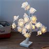 RASTKY Lampada da Albero Bonsai a 24 LED con Rose, Luce Notturna a Batteria per Soggiorno Camera da Letto, Regalo di Natale Ideale per i Bambini (WHITE)