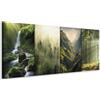 murando - Set di Quadri Moderni, Paesaggio Bosco Verde Cascata 160x60cm | (4 pz. 40x60 cm ognuno), Quadro Moderno, Murale Arte, Stampe da Parete, Resistenti Allo Sbiadimento, Produzione Europea