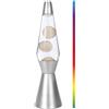 I-TOTAL® - Lampada lava LED 36 cm con Resistenza Scalda Cera, senza lampadina Luce Cambia Colore (Cera Bianca e Base Argento)