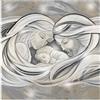 Lupia - Quadro moderno soggiorno camera da letto MONDIE' 31x31 cm SACRA FAMIGLIA 1 MIX poster su legno con effetto metallizzato lamina argento, capezzale amore e famiglia, idea regalo