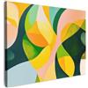 MuchoWow© Quadri Camera Da Letto Stampe Da Parete Quadro Su Tela Moderni | 80x60 cm - Decorazioni Murali Soggiorno Foto Quadretti Ingresso Casa Muro Astratto - Giallo - Rosa - Verde