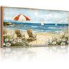 hyidecorart Quadro con Cornice Paesaggio Mare Moderni Soggiorno 50x100 cm | Arte Squisita, Stampa HD, Facile da Appendere, Installazione rapida, Decorazione Marittima, Regalo, Grandi Formati, Tela