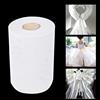 QINERSAW Rotolo di Tulle Bianco 92M x 15CM - Organza per Decorazione Fai da Te, Bomboniere, Regalo, Festa, Compleanno, Matrimonio
