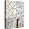 HALFLEMART Flores Blancas Árbol Quadri Moderni Quadro Moderno Árbol floral abstracto de la vida Stampa su Tela Con Cornice Pittura Quadri su tela Quadretti da Parete Soggiorno Camera da Letto Corridoio 30x40cm