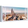 Generico Quadro finestra vista su Bergamo Alta - Stampa su tela con telaio in legno - 80x40 cm