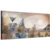 Generico Paul Klee - Paesaggio con piante e lune - quadro stampa su tela con telaio in legno - 120x60 cm