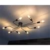LynPon Plafoniera Vintage, 8 Luci lampada da soffitto stile industriale, Metallico Nero Lampadario per salotto o sala da pranzo