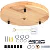 PETITES ECREVISSES Rosone Lampadario in Metallo Lampada a Baldacchino 3 Luci Rosones per Lampadario da Soffitto Fissaggio Plafoniera tutti gli accessori di montaggio (Base rotonda da 30 cm - Madera - Accessori Nere)